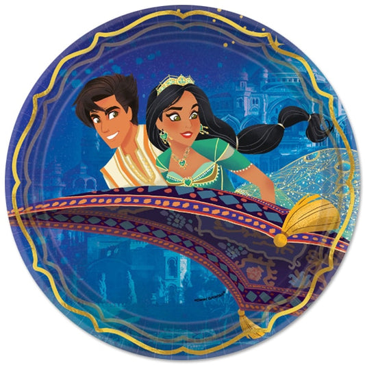 Aladdin Movie Metallic Dinner Plates, 9 inch, 8 count
