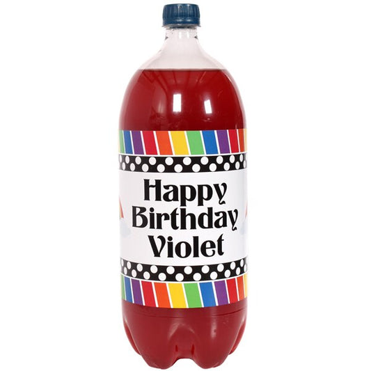 Birthday Direct's Rainbow Party Custom Bottle Labels