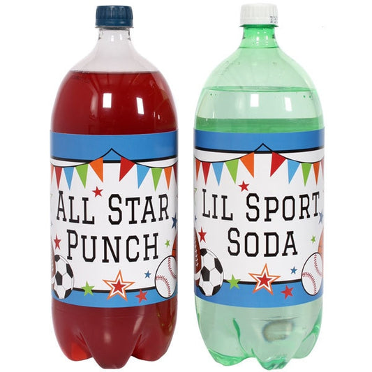 Birthday Direct's Little Sport Party Large Bottle Labels