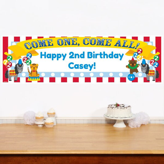 Birthday Direct's Big Top Circus 2nd Birthday Custom Banner