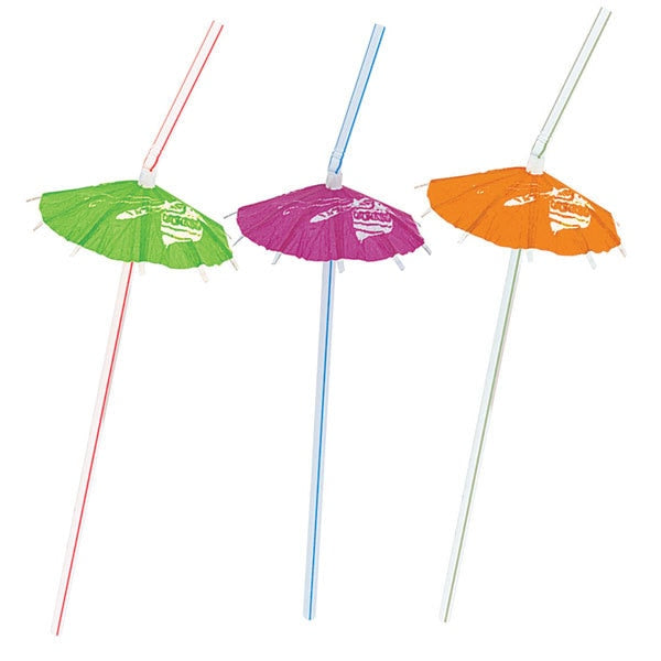 Luau Umbrella Straws, 7 inch, 6 count