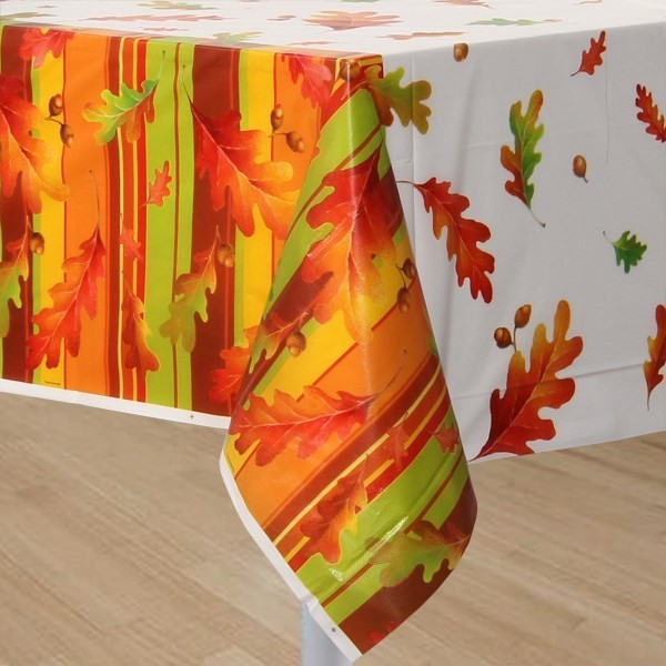 Acorn Stripe Table Cover, 54 x 84 inch, each
