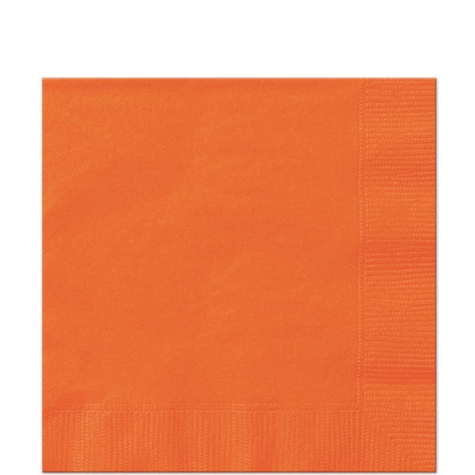 Pumpkin Orange Beverage Napkins, 5 inch fold, set of 20