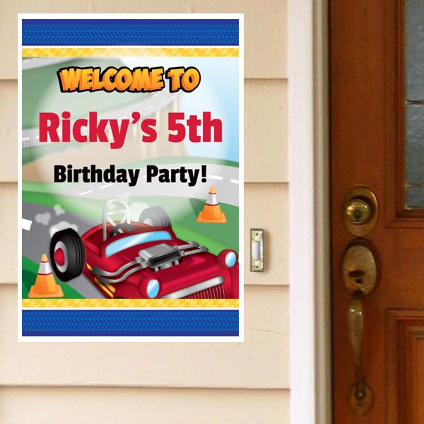 Birthday Direct's Roadster Race Party Custom Door Greeter