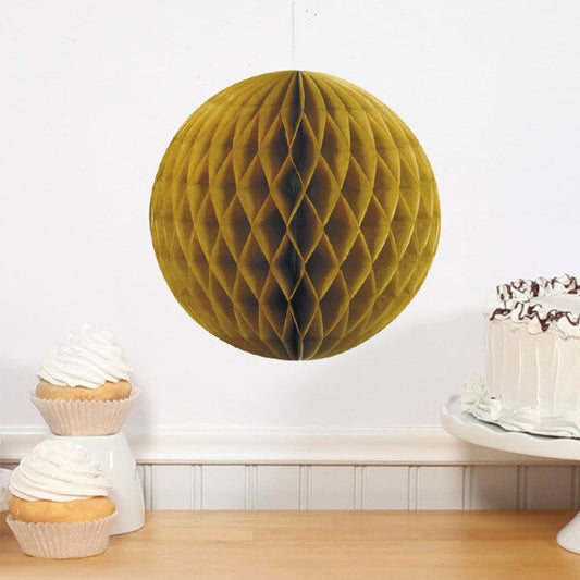 Tissue Honeycomb Ball Gold, 8 inch