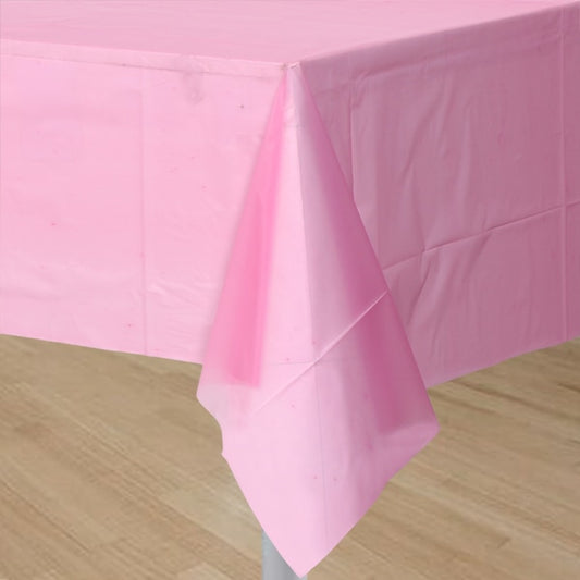 Hot Pink Plastic Table Cover, 54 x 108 inch