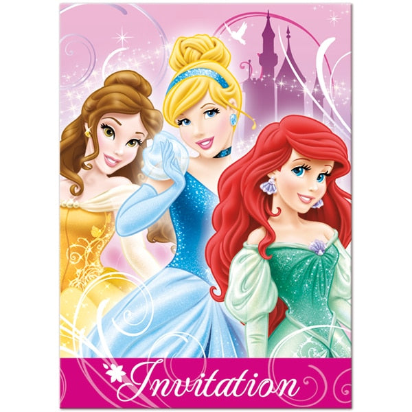 Disney Princess Invitations, Fill In with Envelopes, Fill In with Envelopes, 5 x 4 in, 8 ct
