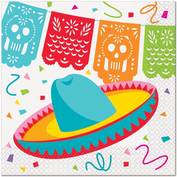 Mexican Fiesta Lunch Napkins, 6.5 inch fold, set of 16