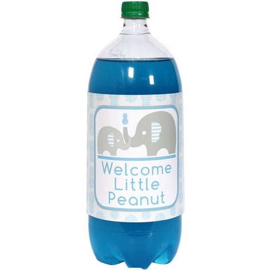 Birthday Direct's Little Peanut Baby Shower Blue Large Bottle Labels