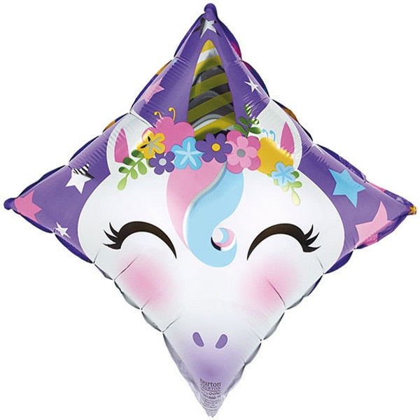 Unicorn Party Diamond Shape Foil Balloon, 18 inch, each