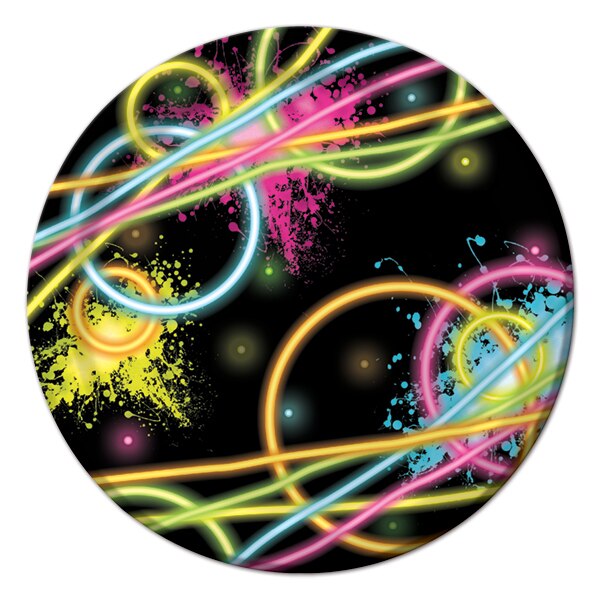 Glow Party Dessert Plates, 7 inch, 8 count