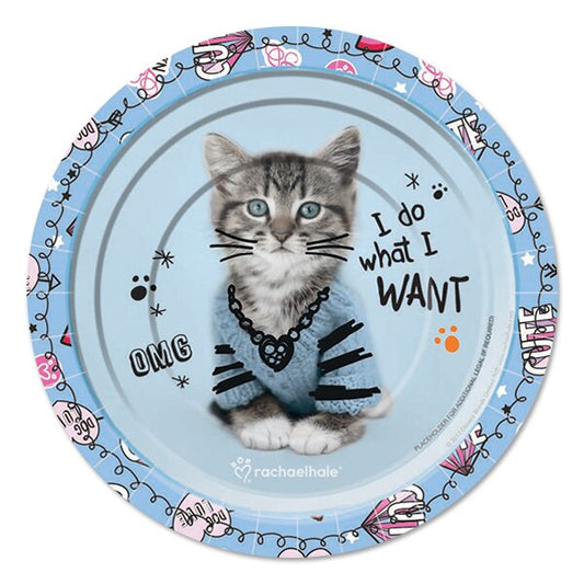 Rachael Hale Cats Rule Dessert Plates, 7 inch, 8 count