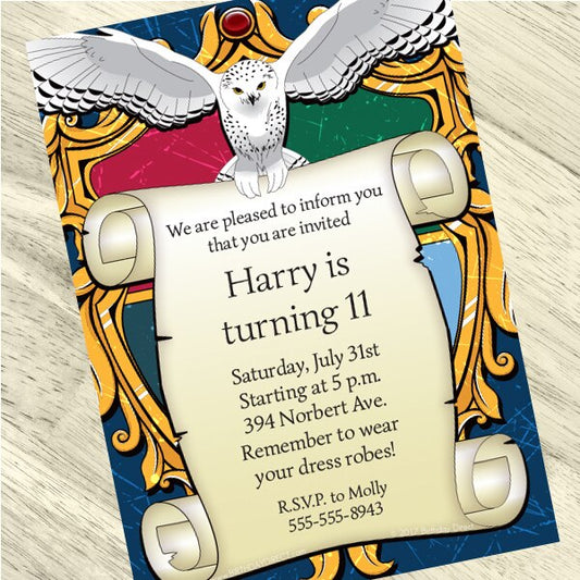 Birthday Direct's Wizard School Party Custom Invitations