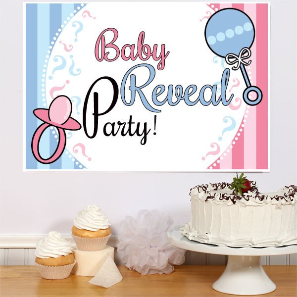 Pink or Blue Gender Reveal Party Sign, 8.5x11 Printable PDF Digital Download by Birthday Direct