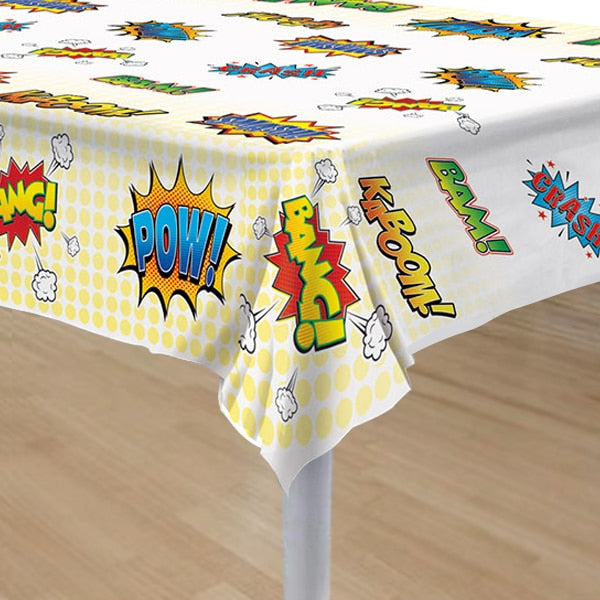 Comic Super Hero Party Table Cover, 54 x 108 inch, each