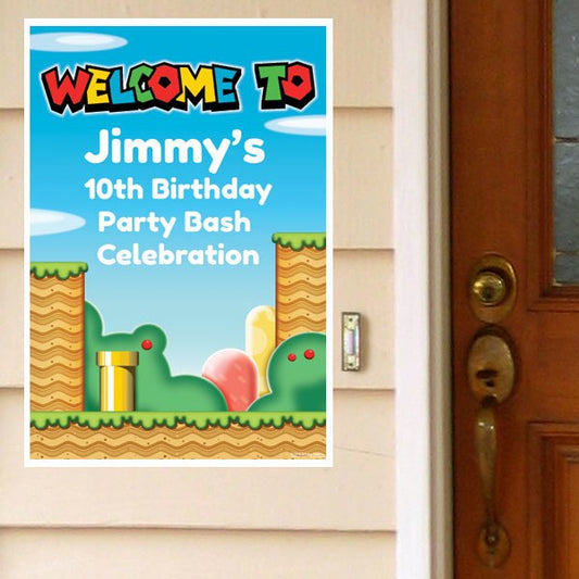 Birthday Direct's Power Up Party Custom Door Greeter