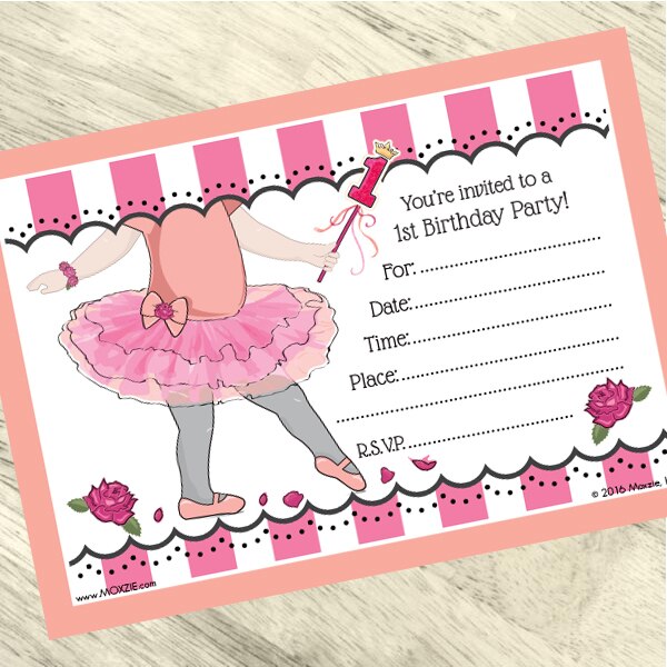 Birthday Direct's Ballerina 1st Birthday Invitations