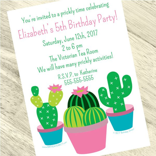 Birthday Direct's Cactus Party Custom Invitations