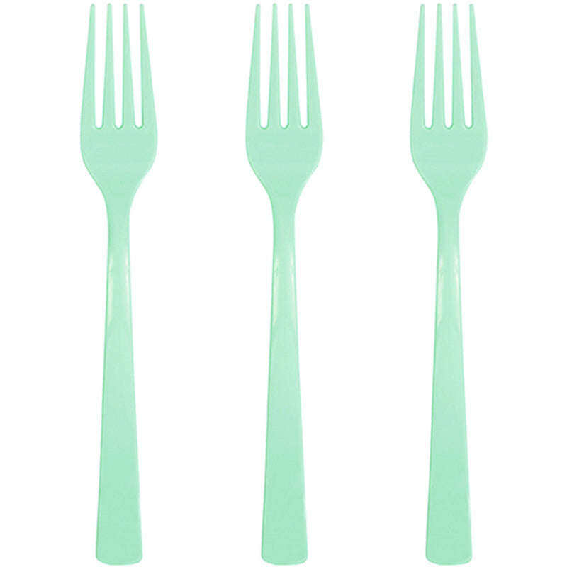Mint Forks Reusable Plastic, 6 inch, set of 18