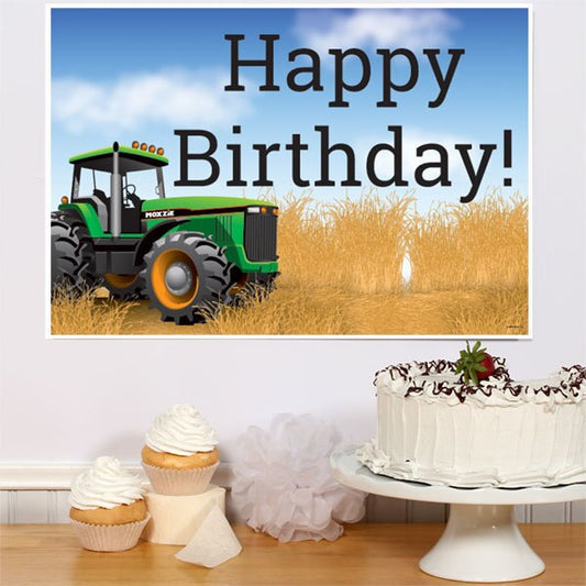 Farm Tractor Birthday Sign, 8.5x11 Printable PDF Digital Download by Birthday Direct