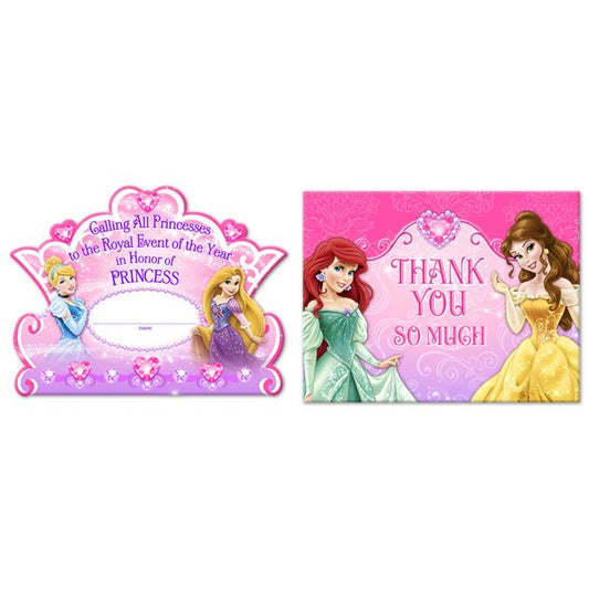 Disney Princess Invitation and Thank You Set, 4 x 5 in, 8 ct