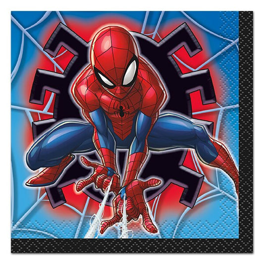 Spider-Man Beverage Napkins, 5 inch fold, set of 16