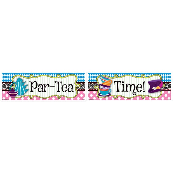Birthday Direct's Mad Hatter Tea Party Two Piece Banners