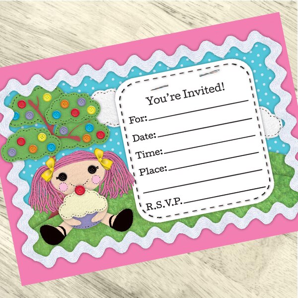 Birthday Direct's Little Rag Doll Party Invitations