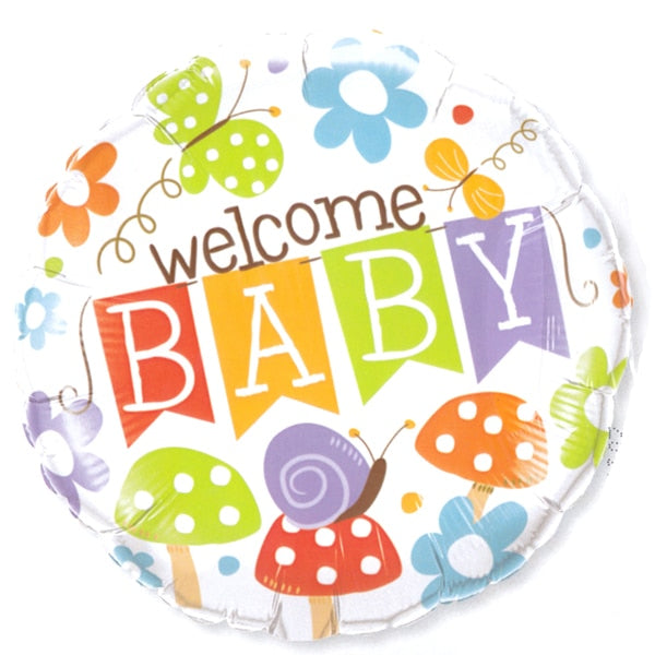 Welcome Baby Garden Foil Balloon, 18 inch, each