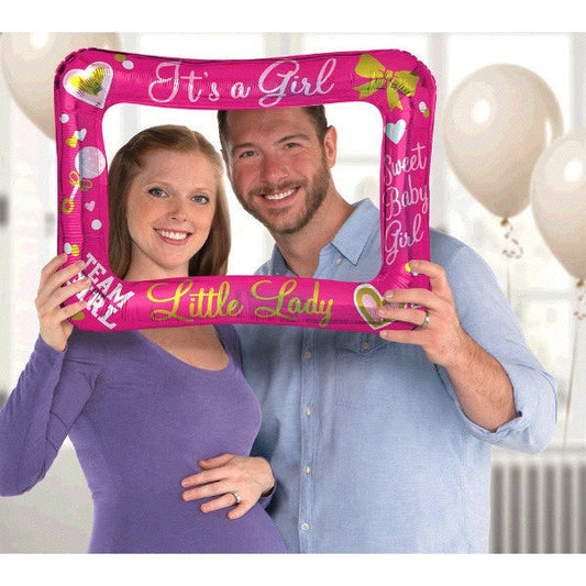 Girl Gender Reveal Inflatable Frame, 16 x 23 inch, each