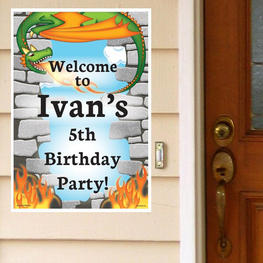 Birthday Direct's Dragon Party Custom Door Greeter