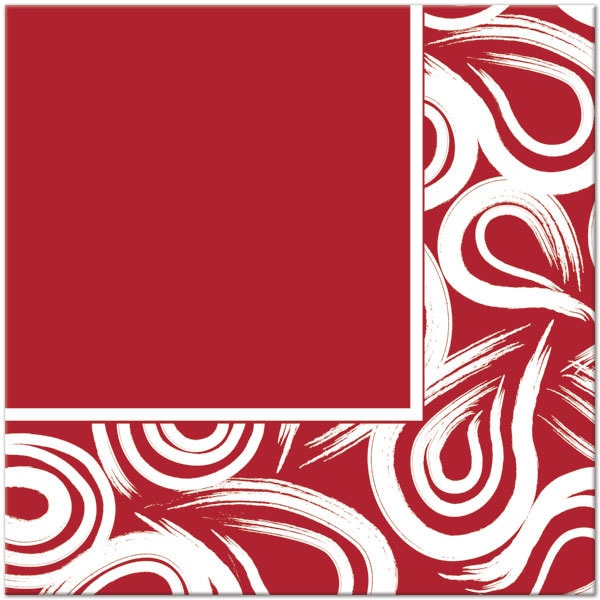 Classic Red Swirl Lunch Napkins, 6.5 inch fold, set of 16