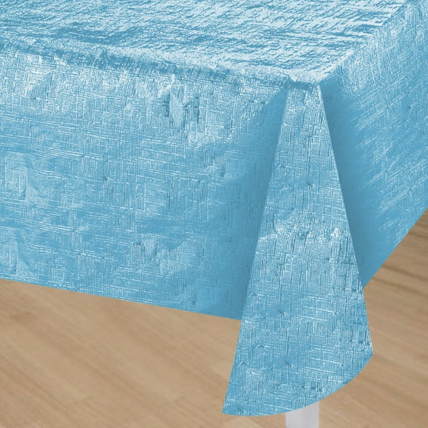 Pastel Blue Opalescent Table Cover, 54 x 108 inch, each