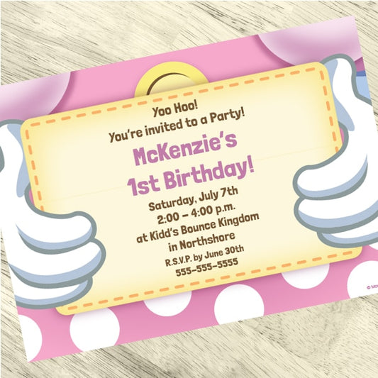 Birthday Direct's Dress Up Mouse 1st Birthday Custom Invitations