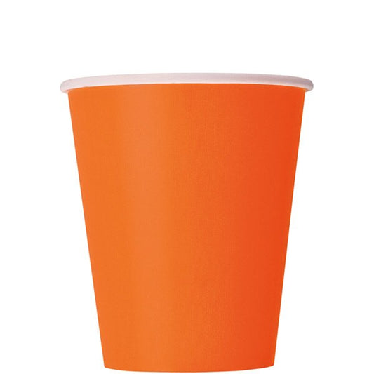 Pumpkin Orange Cups, 9 oz, 8 ct