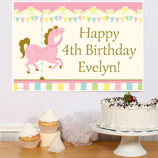 Birthday Direct's Carousel Horse Party Custom Sign