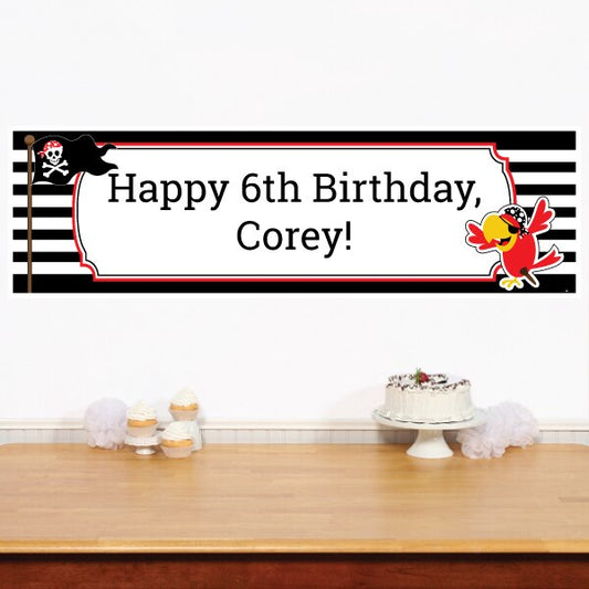 Birthday Direct's Parrot Pirate Party Custom Banner