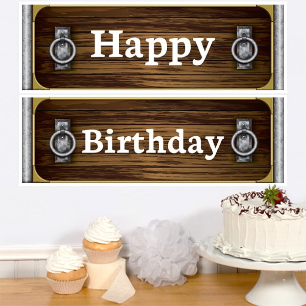 Birthday Direct's Wood and Metal Birthday Two Piece Banners