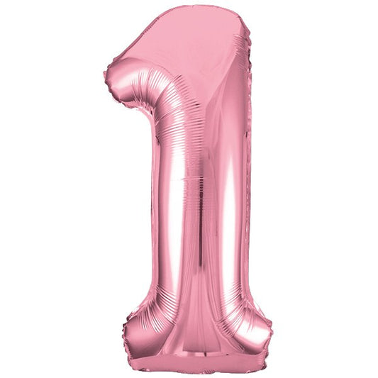 Lovely Pink Number 1 Foil Balloon, 34 inch, each