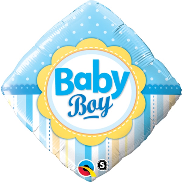 Baby Boy Dots and Stripes Foil Balloon, 18 inch, each