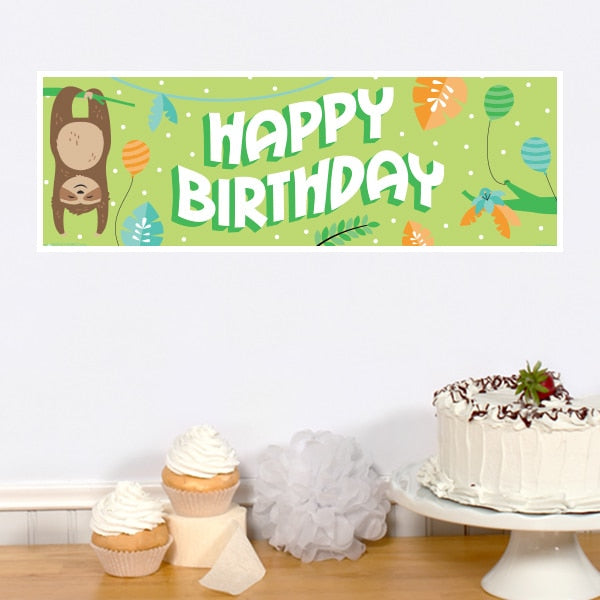 Little Sloth Birthday Tiny Banner, 8.5x11 Printable PDF Digital Download by Birthday Direct