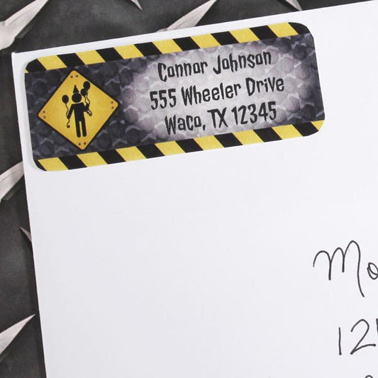Birthday Direct's Construction Zone Party Address Labels