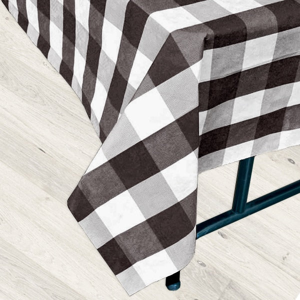 Black and White Checkered Table Cover, 54 x 108 inch, each