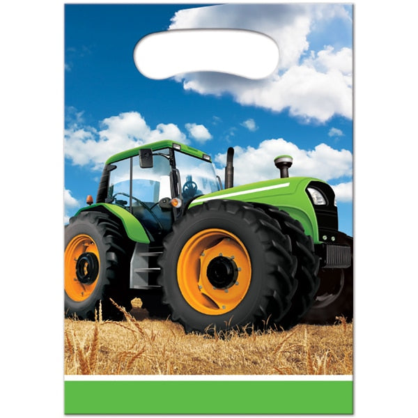 Farm Tractor Treat Bags, 6.5 x 9 inch, 8 count