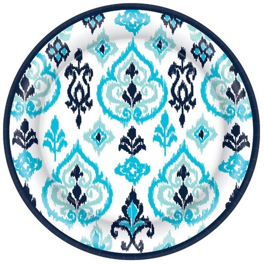 Caribbean Ikat Dinner Plates, 9 inch, 8 count
