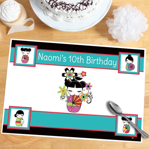 Birthday Direct's Kokeshi Doll Party Custom Placemats