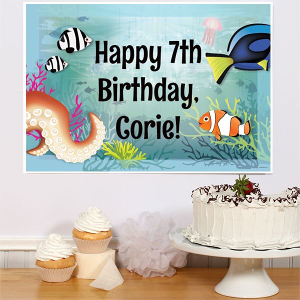 Birthday Direct's Just Swimming Party Custom Sign