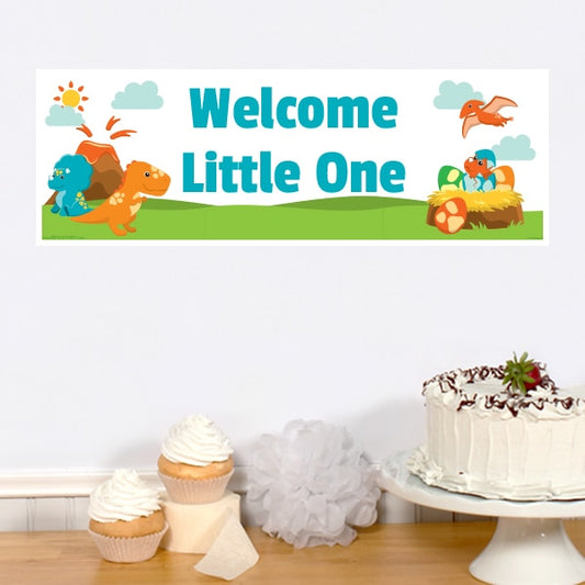 Little Dinosaur Baby Shower Tiny Banner, 8.5x11 Printable PDF Digital Download by Birthday Direct