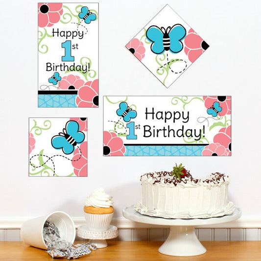 Birthday Direct's Butterfly 1st Birthday Sign Cutouts