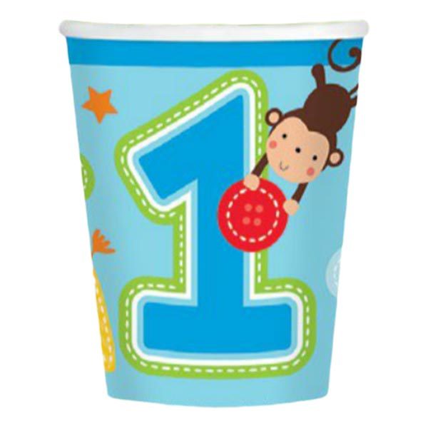 One Wild Boy Cups, 9 ounce, 8 count